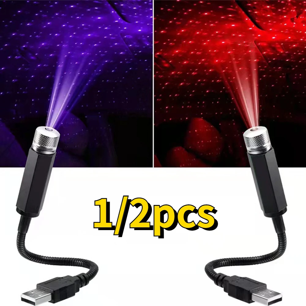 1/2Pcs Romantico Led Star Ry Sky Night Light 5V Usb Powered Star Projector Lamp Per Car Roof Room Soffitto Decor Plug And Play
