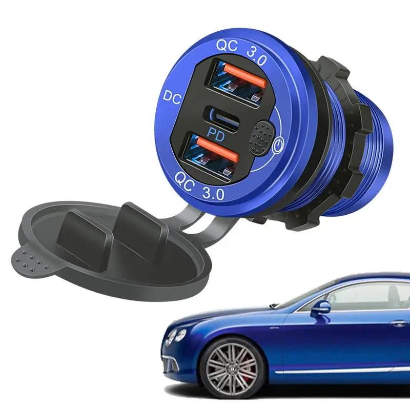 

Car Charger Adapter Fast Charging PD QC3.0 Dual USB Phone Charger For Truck Phone Chargers For ATV Auto Convertible Car RV
