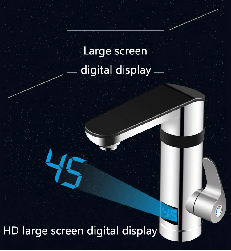 Description Picture 5 of item3000W Instant Electric Faucet Heater Tap Display Temperature Tankless Water Heater for Kitchen and Bathroom EU/UK/AU Plug 220V