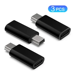 Universal USB - C to Mini USB Adapter Set - Multi - Pack Options Available (Black - 3pcs)