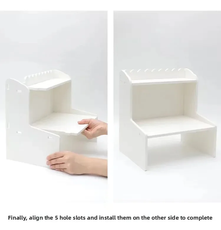 Double Layer Desktop Heightening Storage Rack Office Stationery Book Cosmetic Organizer Shelf Home Decorations Accessories