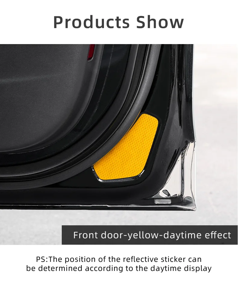 For Tesla Model Y/3 2025 2024-2018 Car door warning sticker Night reflective sti