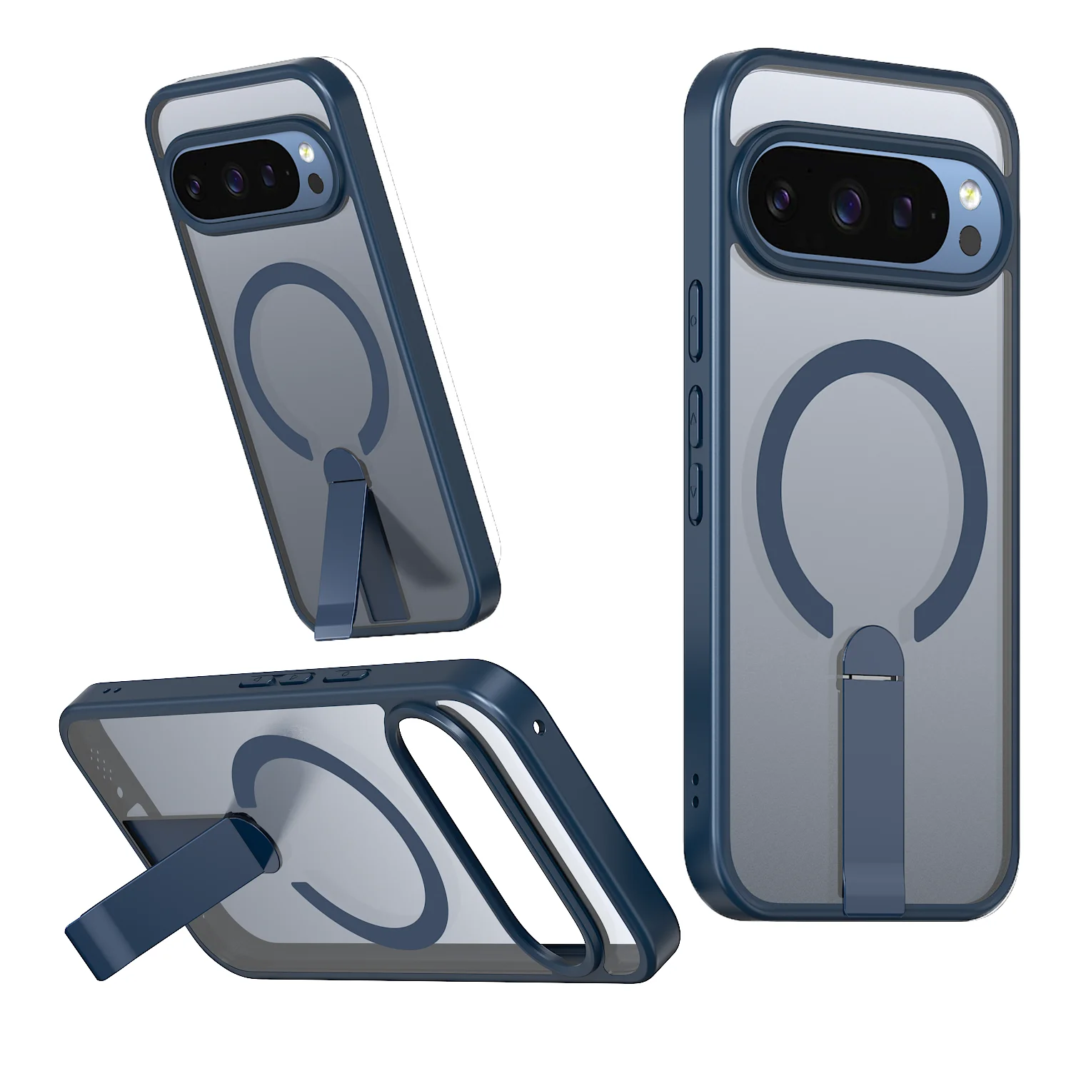 Premium Magnetic Stand Armor Phone Case with Magsafe Wireless Charging Compatibility - Shockproof and Durable Cover