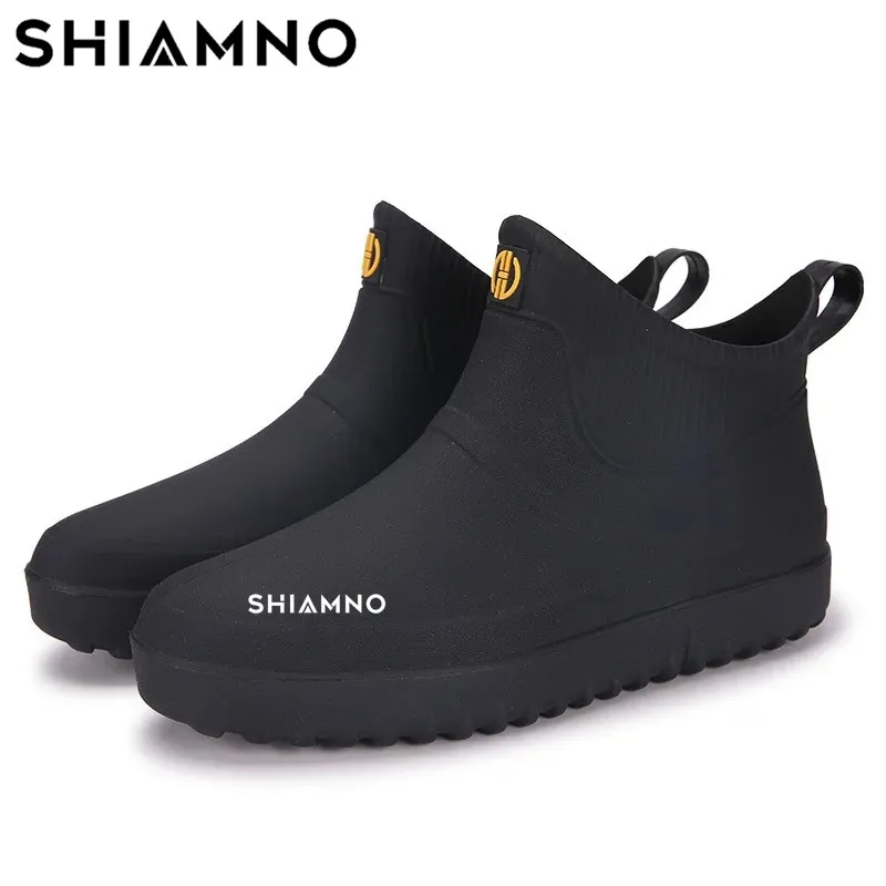 

Сапоги мужские резиновые с низким верхом, уличные спортивные брендовые водонепроницаемые Нескользящие, для мойки рыбалки и автомобиля