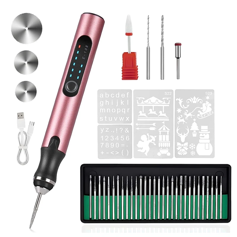 

Electric Engraving Pen with 37 Bits, Rechargeable Cordless Engraving Machine, DIY Engraver for Wood Glass Stone Carving Promotio