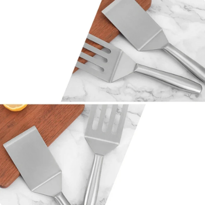 Stainless Steel Spatula Flat Spatula Large Fish Turner Grill Barbeque Turner Griddle Scraper Steak Pancake