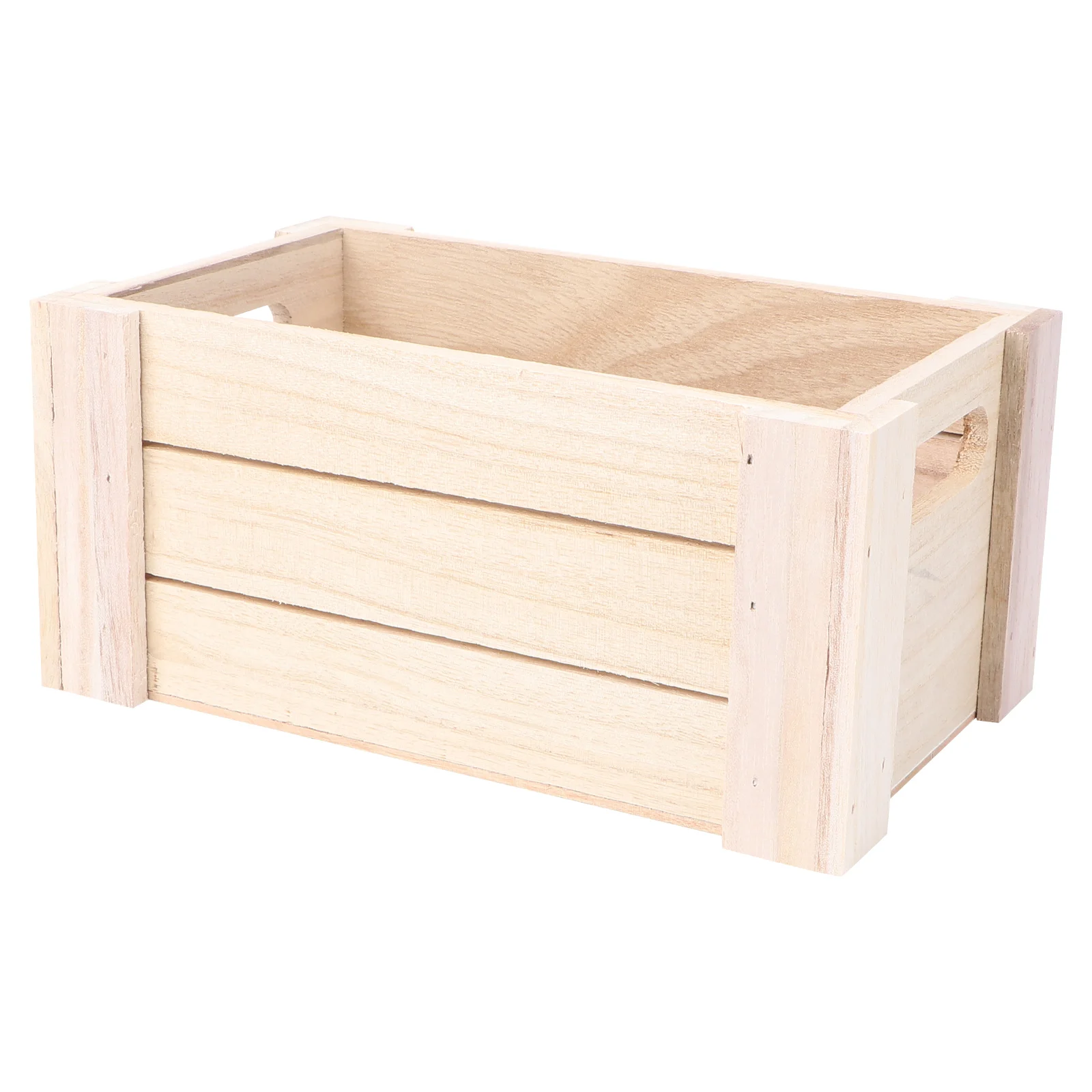 

Wood Nesting White Desk Handle Rustic Decorative Wood Crates Farmhouse Basket Distressed Storage Container Bin White