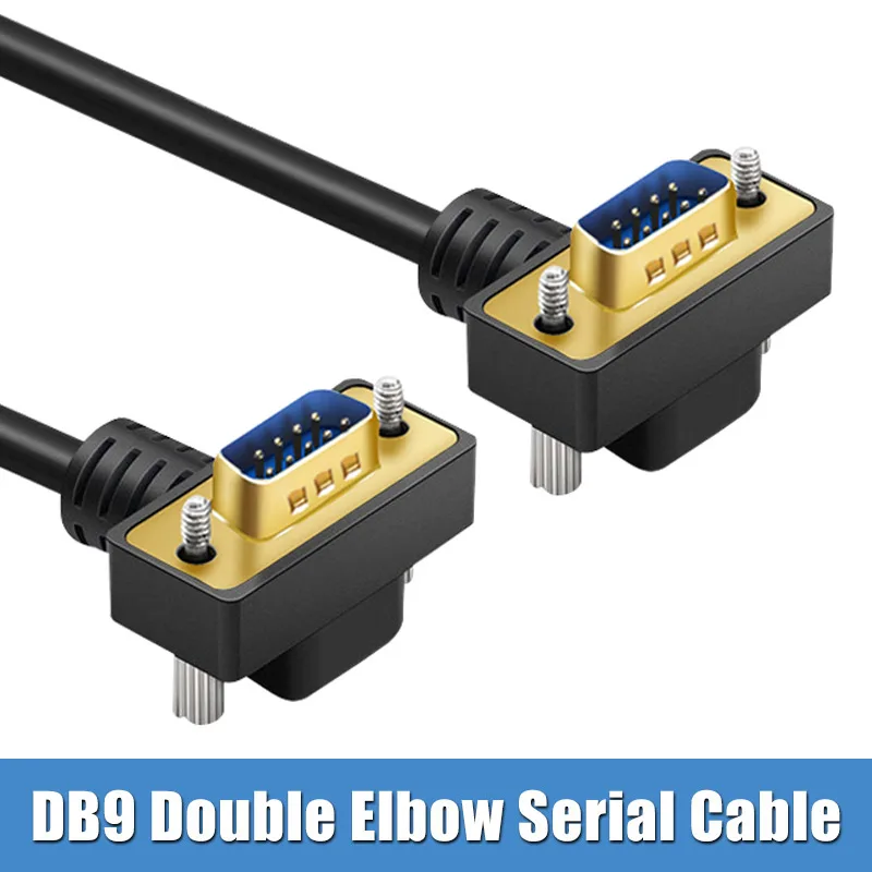 DB9 Data Cable Elbow 270/90 Degrees Com/Serial Port RS232 Connection Wire 9-pin Male to Male to Female Extension Line