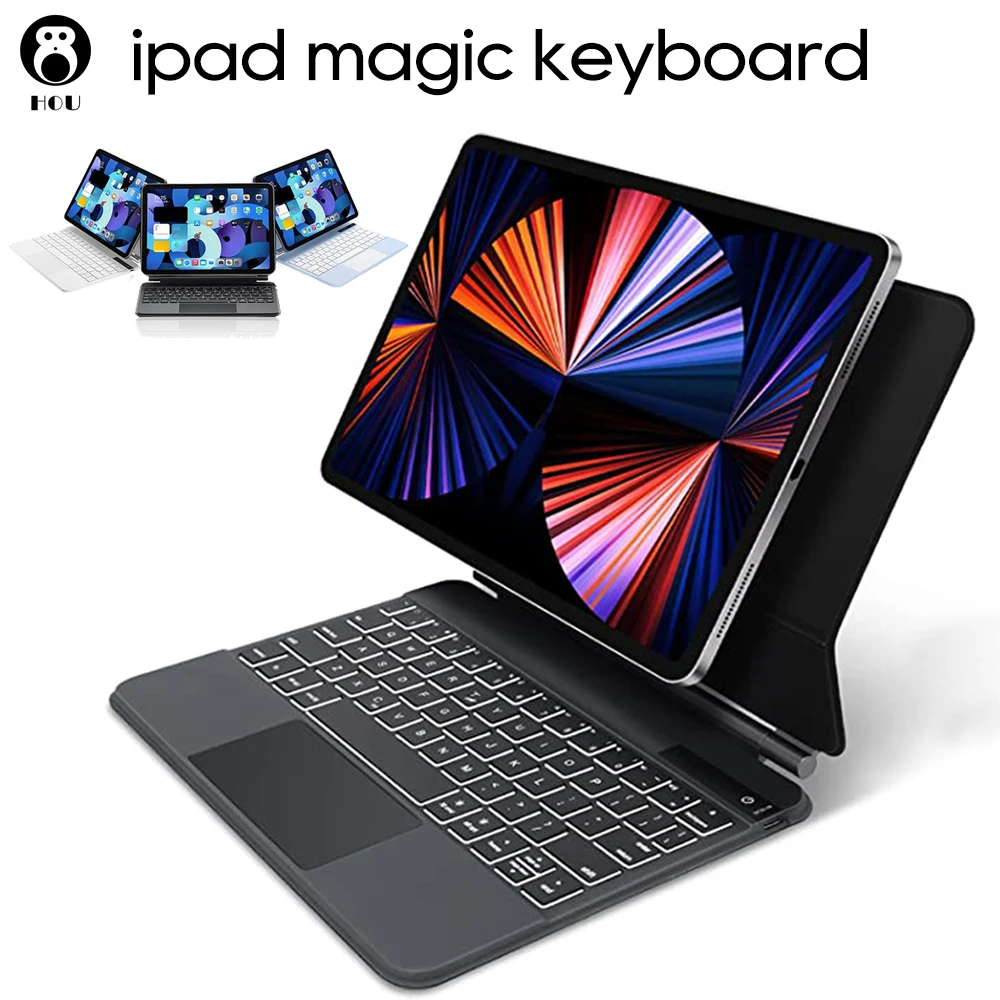Hou Retroilluminato Tastiera Magica Per Ipad Pro 11 12.9 Ipad Aria 4 5 Magnetico Galleggiante Teclado Bluetooth Ipad Tastiere Con Trackpad