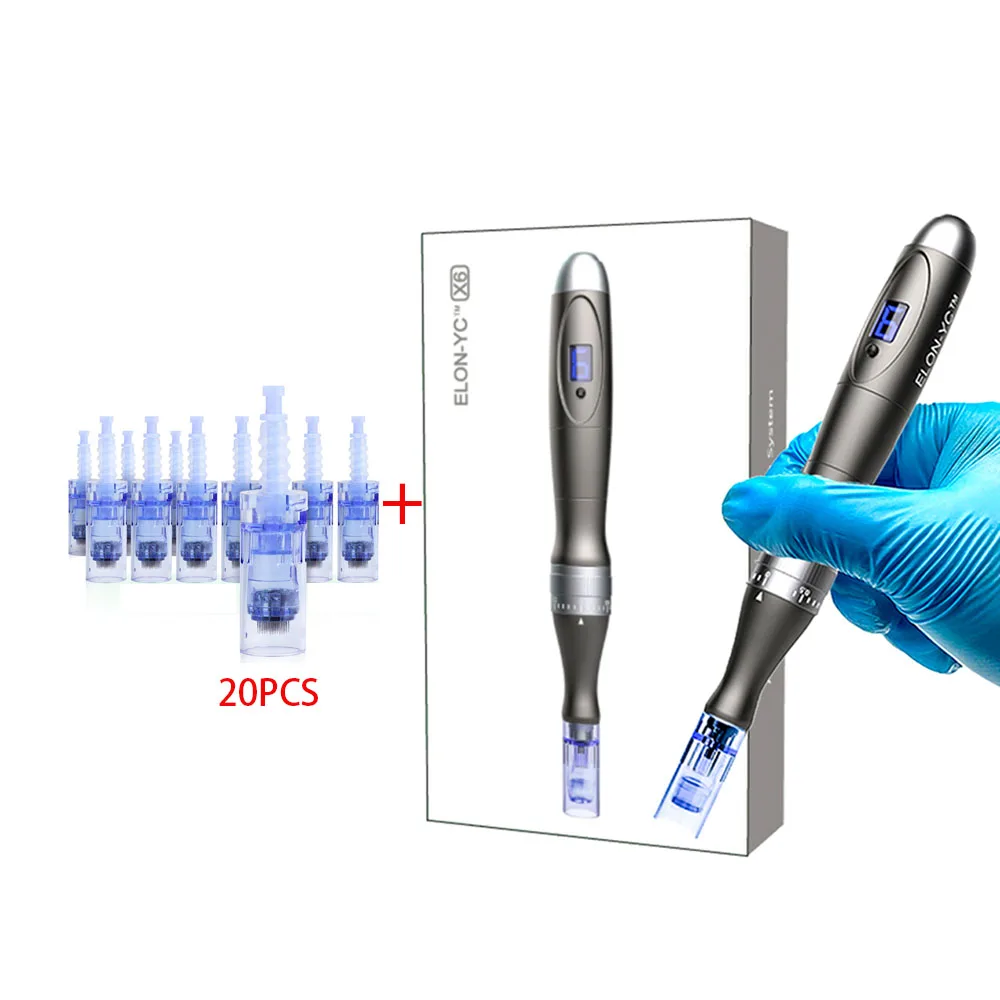 Penna Microneedling Elettrica 21000Rpm, Macchina Dermapen Professionale Con 20 Pezzi Sostituire La Cartuccia