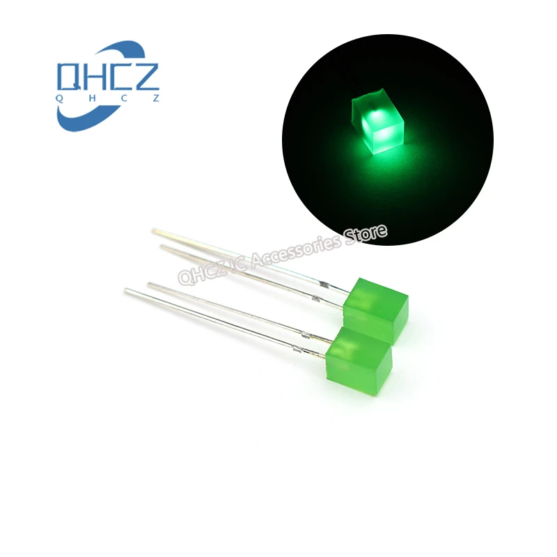 100pcs 5X5X7 스퀘어 led 에메랄드 그린/레드/옐로우 라이트 5*5*7 에메랄드 그린 LED 발광 다이오드 램프 비즈 스퀘어 다이오드