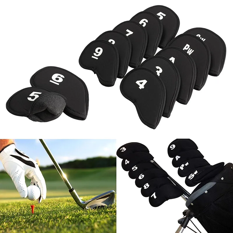 10pcs lot Golf rod iron cover club cap sleeve case head protective simple sports