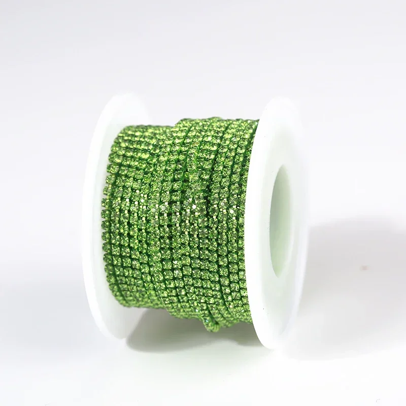 Vibrant Rhinestone Cup Chain with Colorful Base - Luxurious Sewing and Apparel Accessory