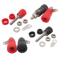 Nickel-Plated 4mm Banana Plug Socket Male Female Test Connector Red Black 4mm Banana Binding Post Terminals Panel Mount Adapter 2