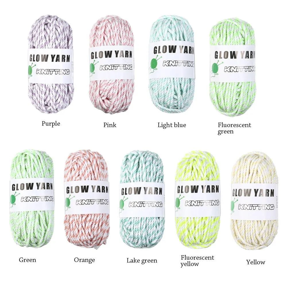 Weave Sewing Knitting Wool Glow in the Dark Hand Knitted Luminous Chunky  Yarn