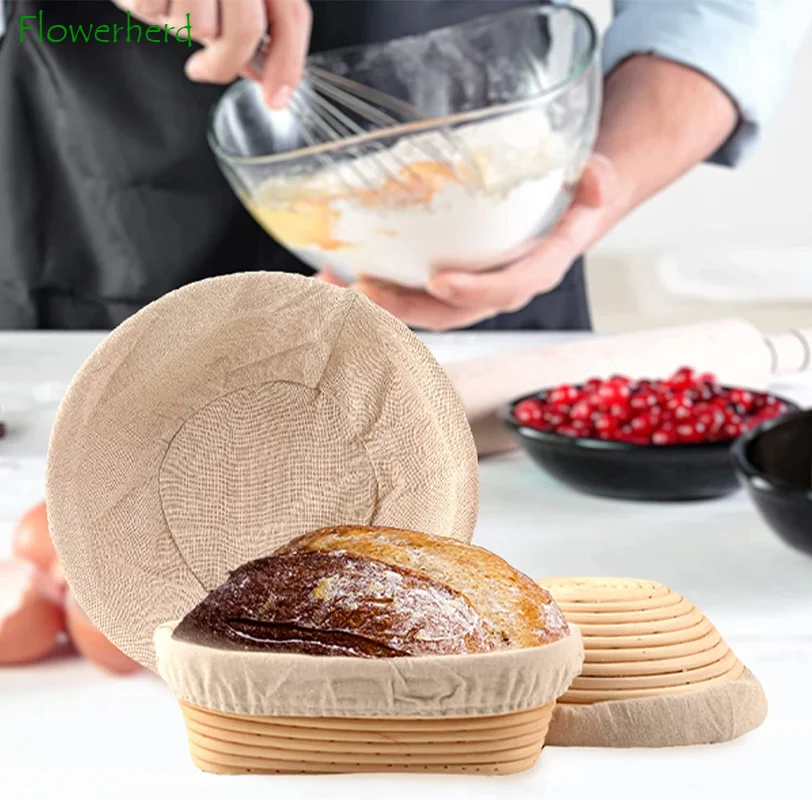 Bread Proofing Baskets, Oval Shaped Dough Proofing Bowls with Liners  Perfect for Professional & Home Sourdough Bread Baking