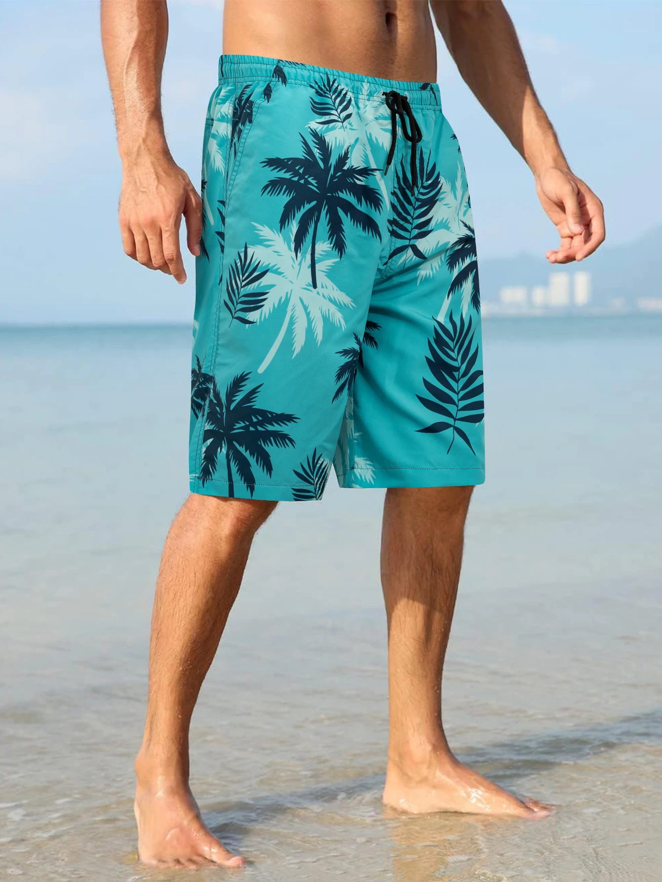 Men's Lightweight Swim Trunks Outdoor Casual Drawstring Beach Shorts Spring&Summer Quick Dry Mens Bathing Suits with Mesh Lining