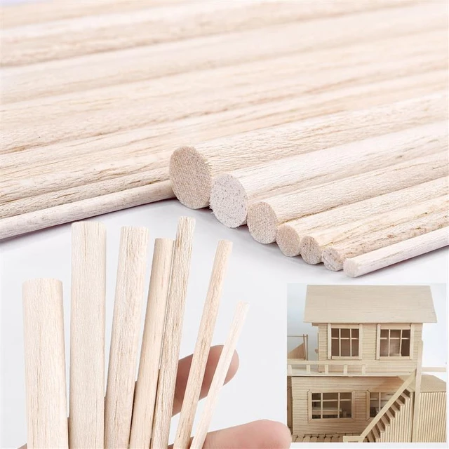 Unfinished Balsa Wood Sticks Strip Wooden Pieces DIY Wood Craft Decoration  - AliExpress