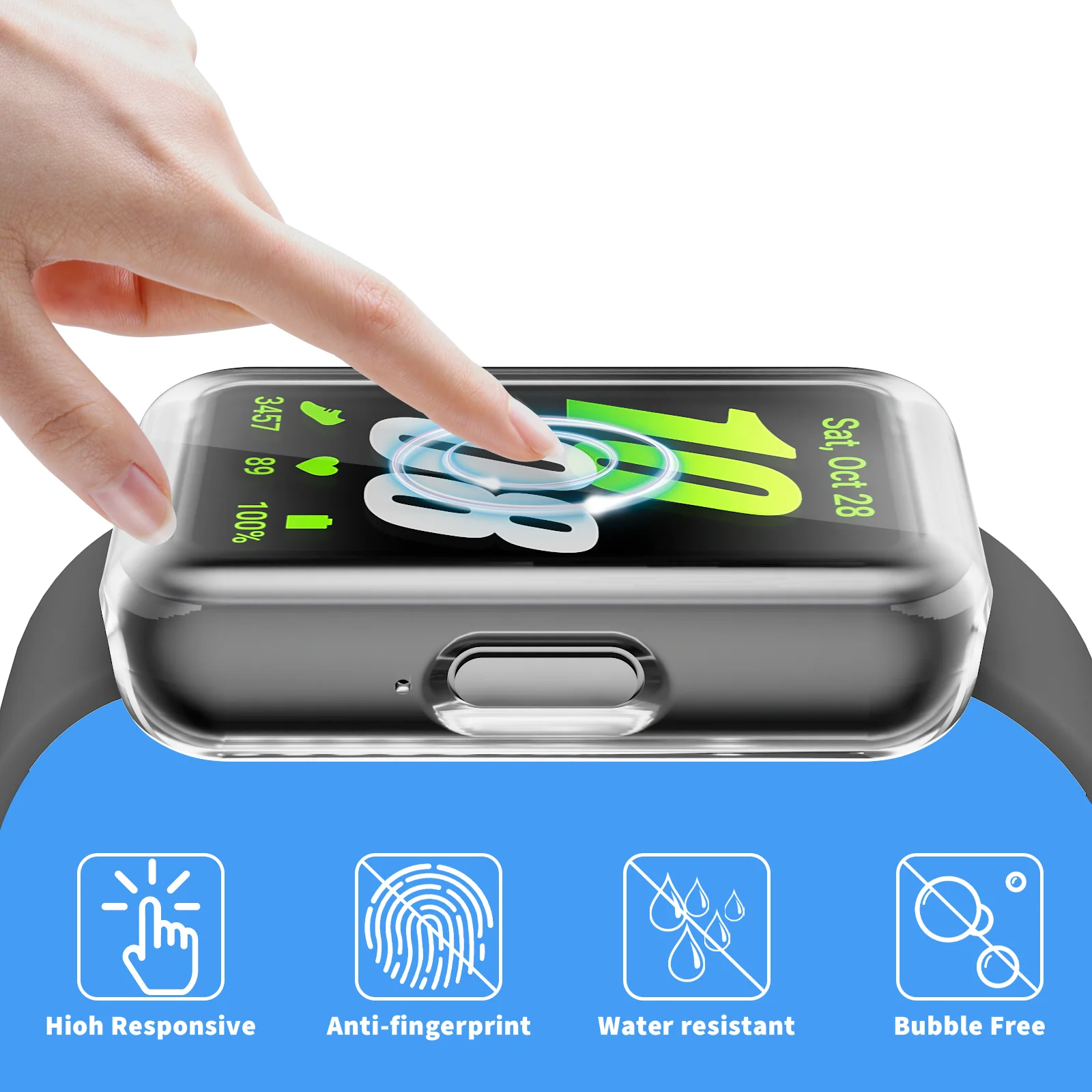 Screen Protector Case for Samsung Galaxy Fit 3 Watch Soft TPU Plated Bumper All-Around Watch Protective Shell
