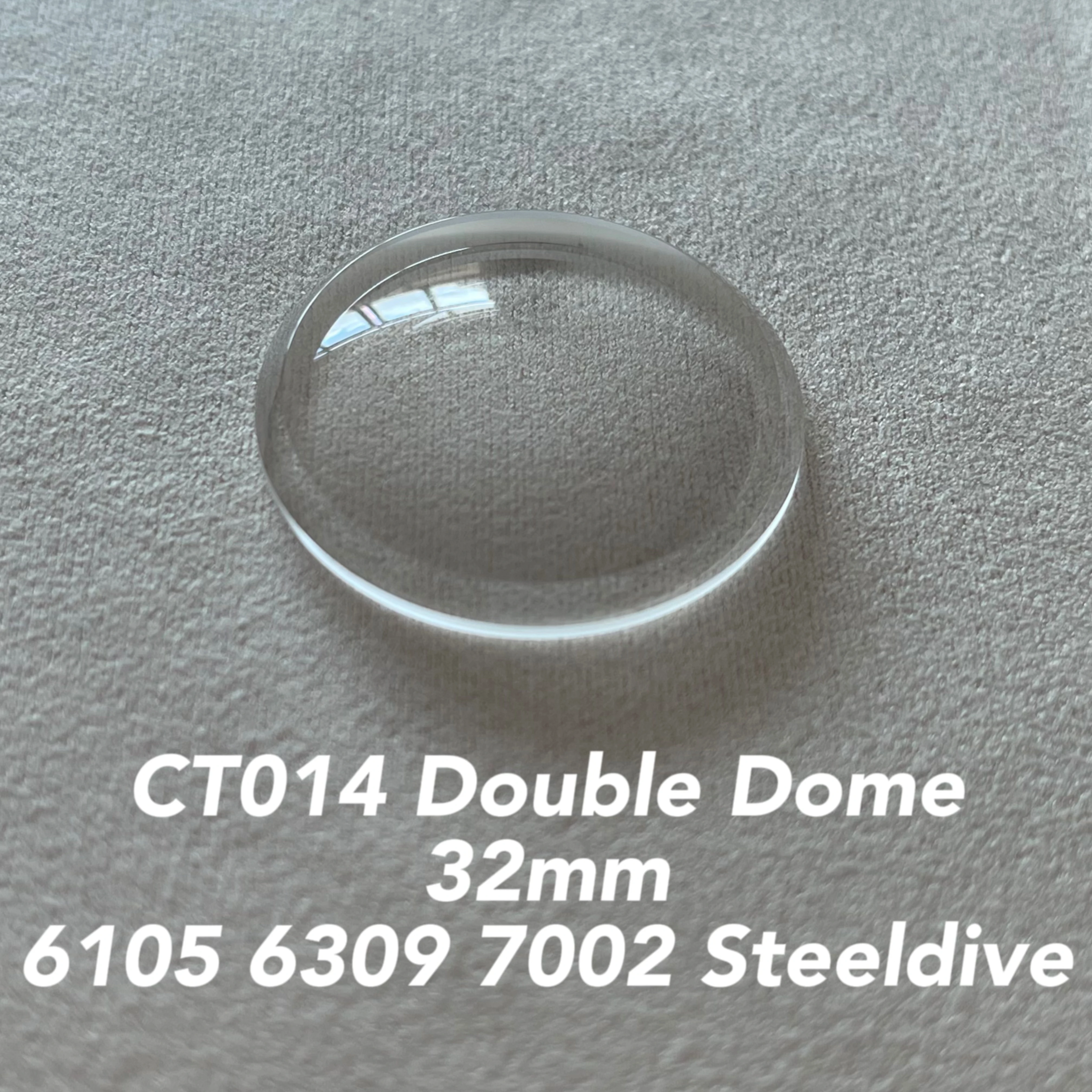 Ct014-Cristallo Zaffiro A Doppia Cupola Per Seiko 6105 6309 7002 + Steeldive
