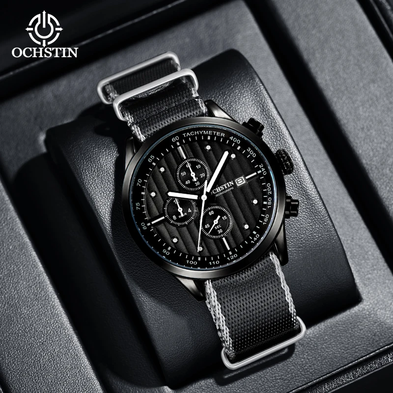ochstin creative nylon series multi-function quartz movement watch hot models 2024 trend hundred men's quartz watches