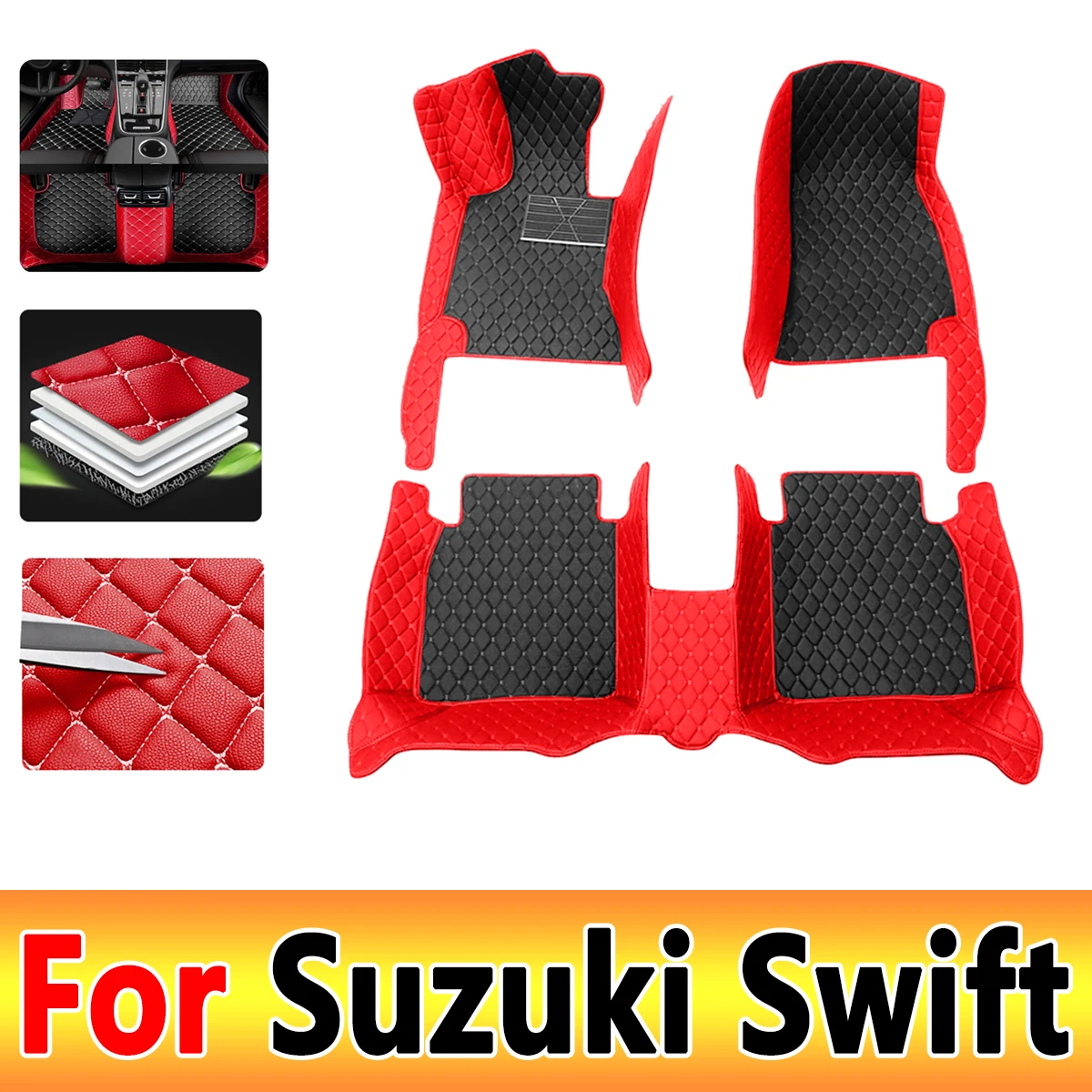 

Кожаные автомобильные коврики для Suzuki Swift AZG412 413D 414 2011 ~ 2017 5door, водонепроницаемые коврики, автомобильный напольный ковер, коврик, аксессуары для автомобиля