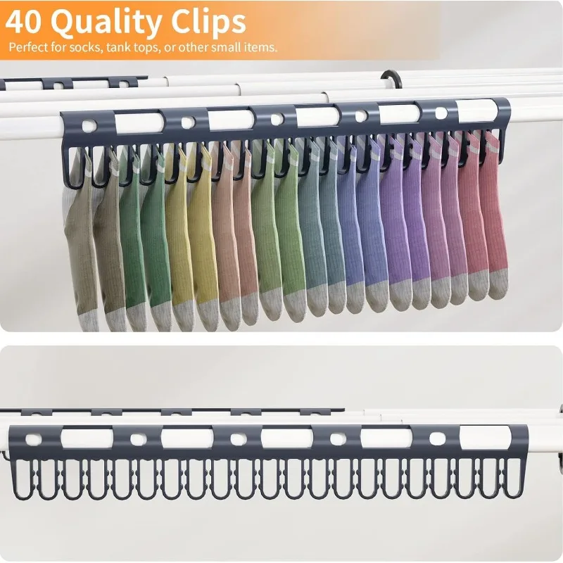 Foldable Drying Rack Clothing, Clothes Drying Rack Collapsible Indoor, Dryers for Laundry - 40" x 28.8" x 14.2", Space Saving 5