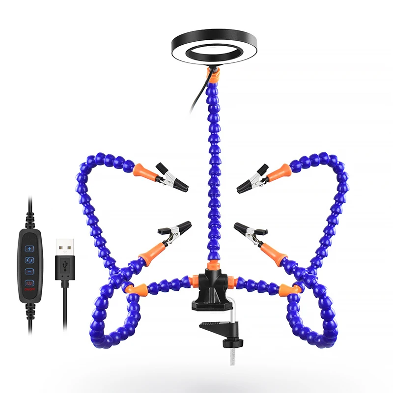 Adjustable LED Magnifying Glass Soldering Stand with Fresnel Lens