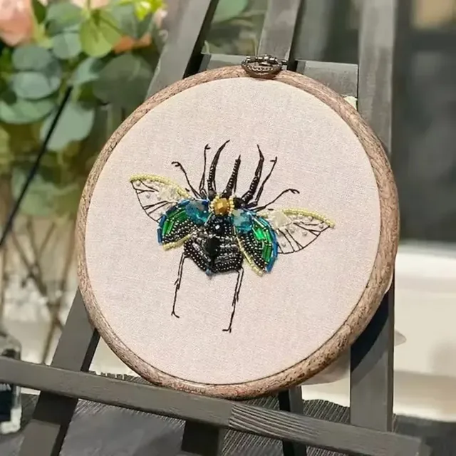 Kit de Broderie de Perles d'Insectes, Bricolage Artisanal, Dessin Animé, Point de Croix, Série d'Insectes, Ensemble de Motifs Gravés 4