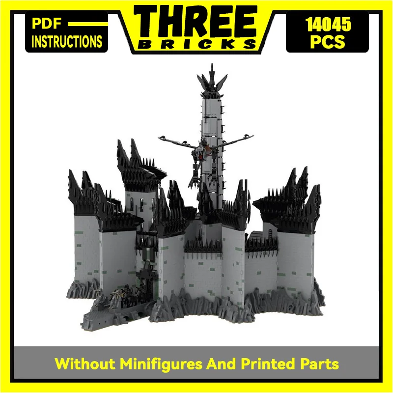 

Moc Building Blocks Magical Rings Movie Scene UCS Minas Morgul Model Castle Bricks DIY Assembly Street View Toys Child Gifts