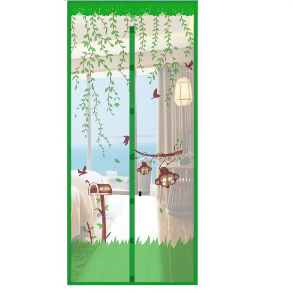 Automatic Closing Magnetic Door Screen Mesh Net Cartoon Mesh Door Curtains Lightweight Self Sealing Mosquito Net Screen Curtain