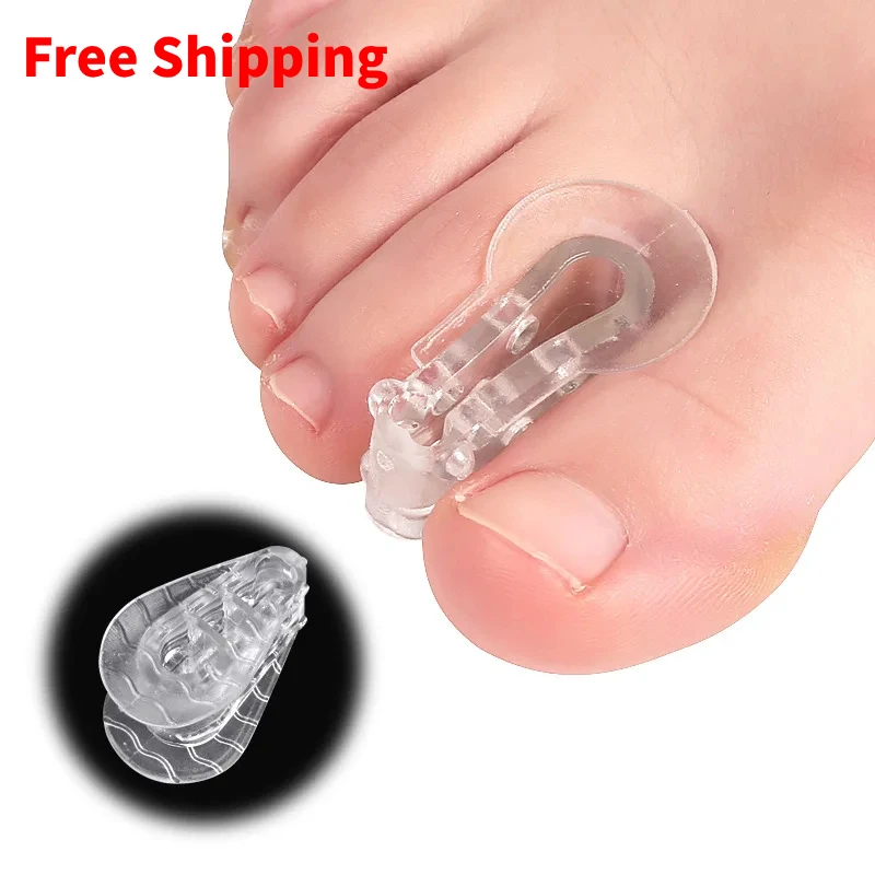 

2pieces=1pair Gel Big Foot Bone Toe Clip Splitter Orthosis Thumb Hallux Valgus Overlapping Silicone Separator Bunion Corrector