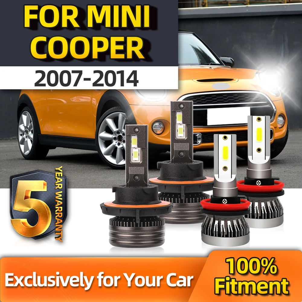 

Crossfox 4PCS 21000LM LED Car Headlight Super Lights High&Low All In One H13 Fog Lamp H8 100W 6000K For Mini Cooper 2007-2014