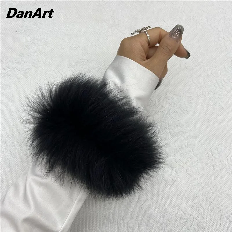 Hot Selling Real Fox Fur Snap Ring 40 Color Real Fur Cuffs Wristbands Accessories And Wrist Carnival Stage Show Halloween images - 6