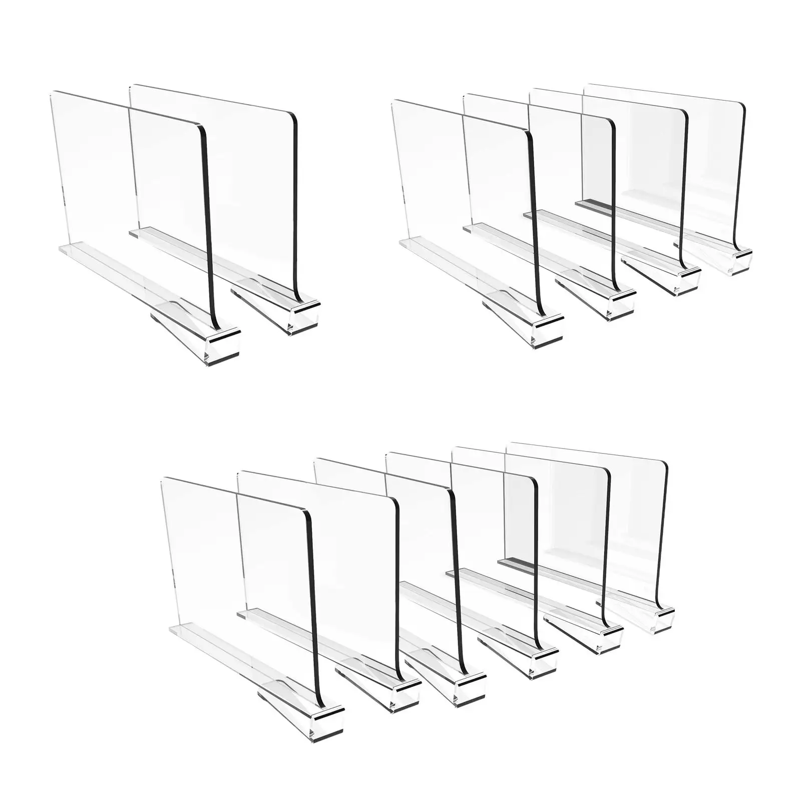 Shelf Dividers Separators Adjustable Acrylic Multi Purpose Closet Organization Closet Dividers for Bedroom Kitchen Cabinets