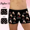 Custom Personalized Men's Underwear with Photo Face Boxer Briefs Fashion Love Heart Printed Men's Underwear Valentine's Day Gift 2