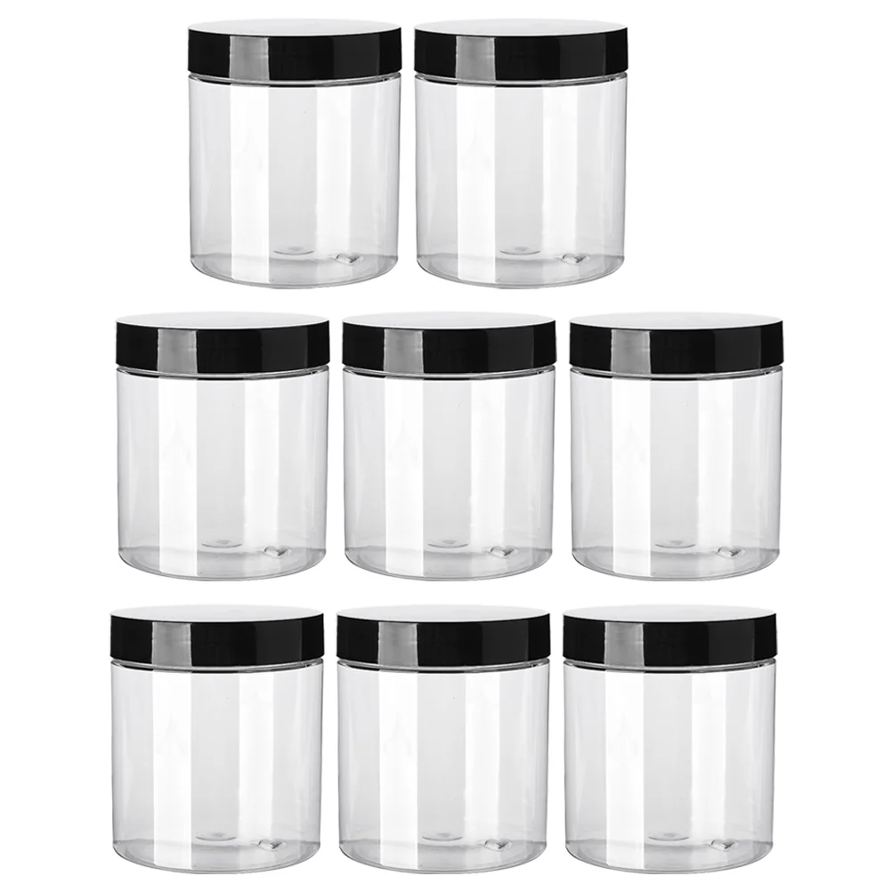 

8 Pcs with Cover Wide Mouth Cream Jar Travel Buttercream Containers Lids The Pet Clear