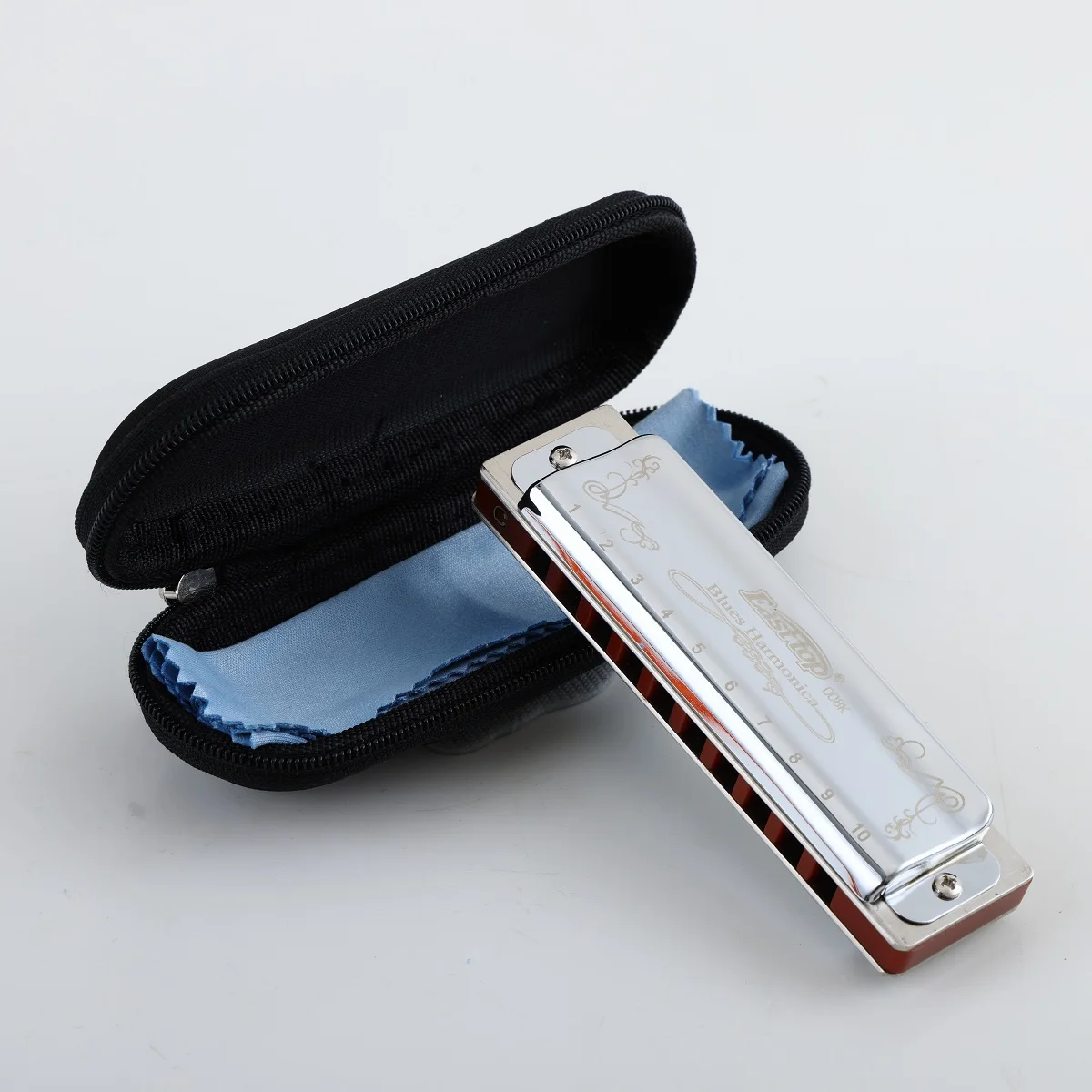 EASTTOP T008K key of A New blue color harmonica diatonic blues harp good harmonica