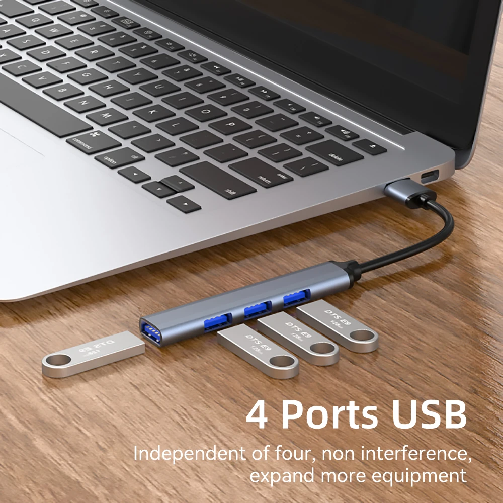 Hub Usb tipo c para Usb 3.0 Adaptador Divisor para Macbook Pro Ipad Samsung Dell hp Tablet Telefone Inteligente em - Imagem 3