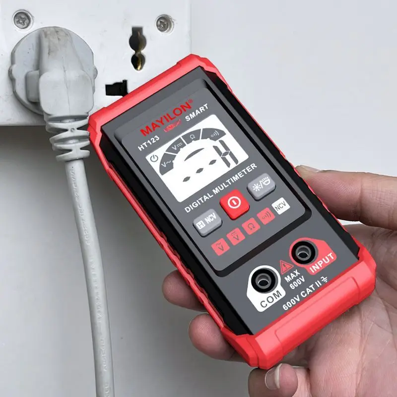 HT123 Digital Multimeter Professional AC DC Voltmeter Voltage Detector Resistance Continuity NCV Electrical Multi Tester