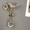 Alloy Decorative Hook 2pcs Retro Hook Set Golden Wall Coat Racks Flowers Bird Hanger Room Decoration Accessories Key Holder 5