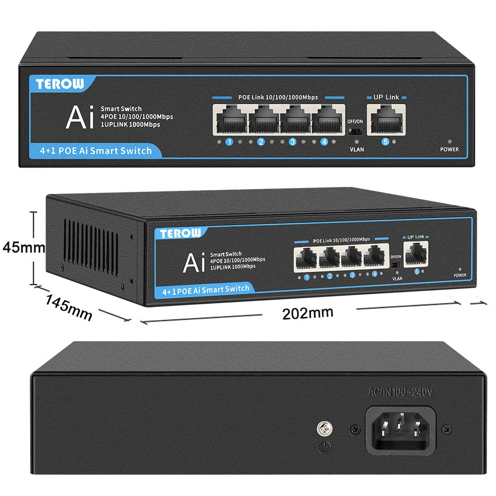 portas, 1000Mbps, LAN, Hub RJ45, 65W, apto