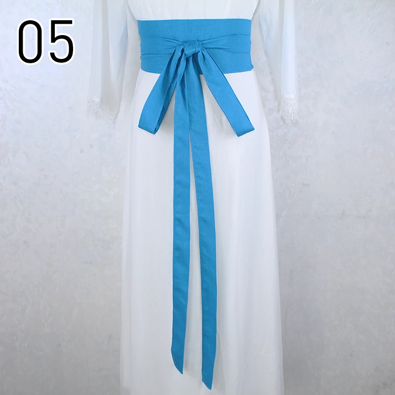 360 cm Chinesischen Traditionellen Langen Hanfu Gürtel Frauen Antike Elegante Kleid Dekor Bund Baumwolle Leinen Einfarbig Lange Seide Gürtel – Detail 5