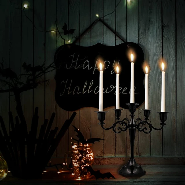 Black Metal Candelabra With 5 Arms Candlestick Gothic Candle Holders For  Home Decor Wedding Christmas Church Party - AliExpress