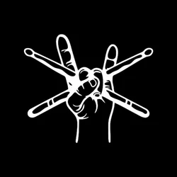 Rock and Roll Drummer Waterproof Vinyl Decal - Funny Car Sticker Exterior Decoration - 13x11cm (JT654 - 13cm - White)