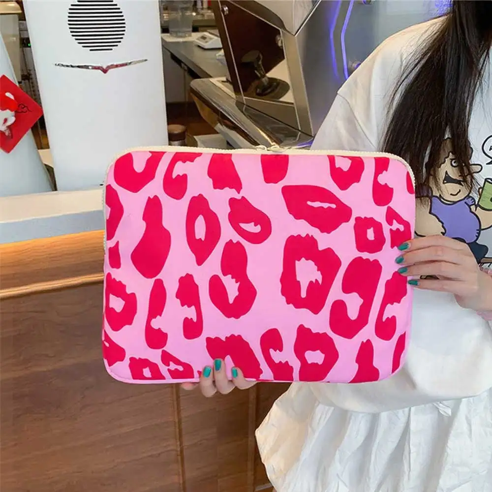 Pink Print Bear Shockproof Laptop Sleeve and Portable Pouch