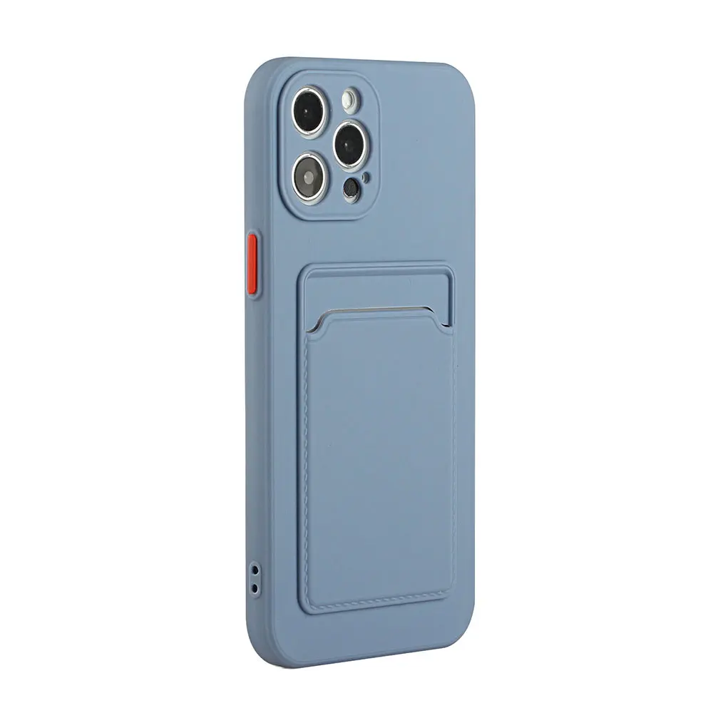 Sleek Card Holder Silicone Phone Case - Multi-Color Options Available