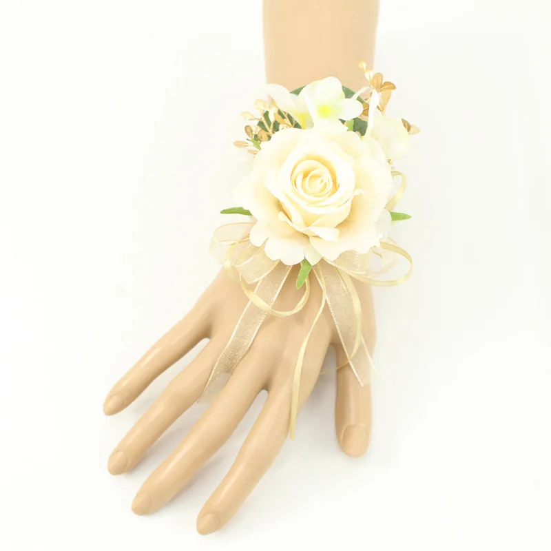 CRASPIRE 2 Pezzi Corpetto da Polso Rosso Accessori per Fiori da Sposa Polso con Rosa Artificiale Fiore All'Occhiello Corpetto da Polso Rosa Accessori per Fiori da Sposa per Sposo e Spose