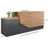 Modern Reception Desk with Counter Lockable Wooden Retail Checkout Counter, Office Receptionist Desk with Drawers Ideal 2