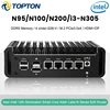 Topton Fanless Mini PC Intel Core 3 N355 N305 8 Core N150 N100 DDR5 2xNVMe 4xi226-V 2.5G Firewall application computer pfsense 2